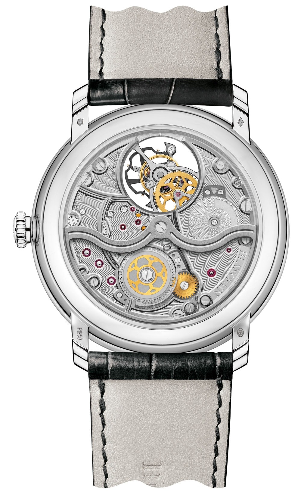 Blancpain Villeret Tourbillon Volant Une Minute 12 Jours - vue fond saphir