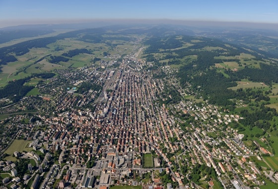 La Chaux de Fonds vue du ciel