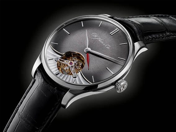 Moser Venturer Tourbillon Dual Time or blanc et cadran ardoise
