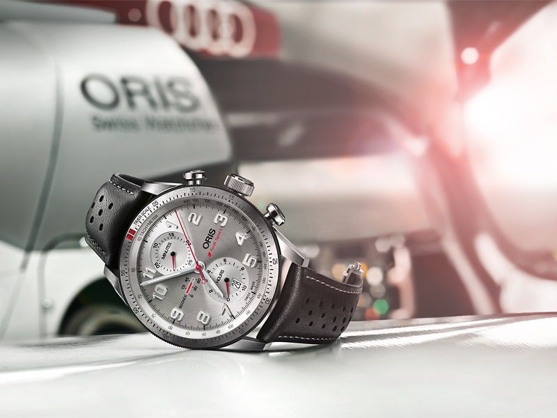 Oris-Audi-Sport-Limited-Edition sur une Audi de course