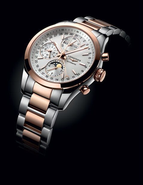 Longines Conquest Classic Moonphase or rose et acier Longines Conquest Classic Moonphase or rose et acier