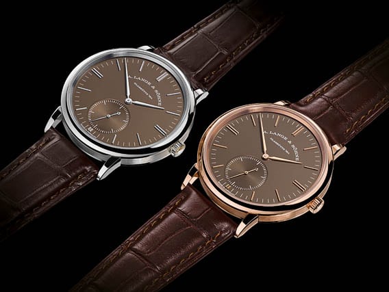 A. Lange et Sohne Saxonia Brun avec or rose et or gris