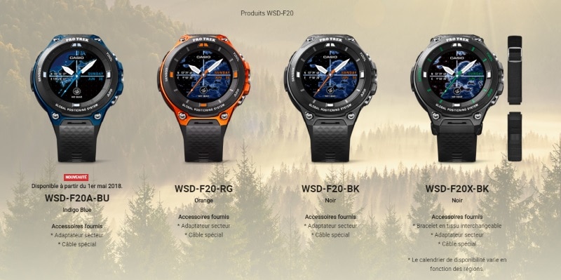 Gamme Casio Protrek Smart WSD F20