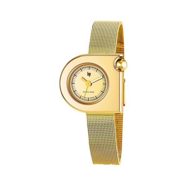 Lip Mach 2000 671105 femme cadran doré et boîtier acier et PVD doré
