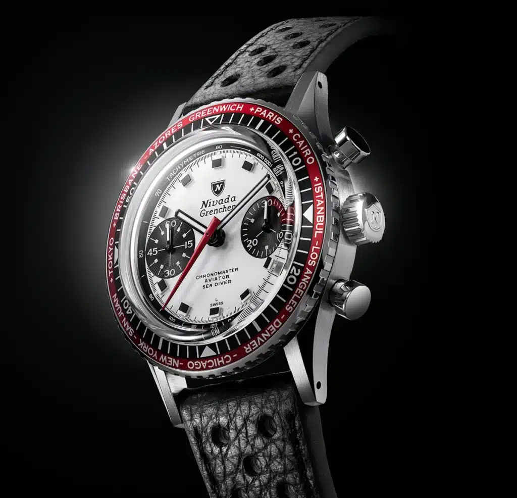 Montre Nivada Chronomaster Paul Newman lunettes interchangeables gmt