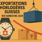 Exportatation horlogère suisse 1er semestre 2025
