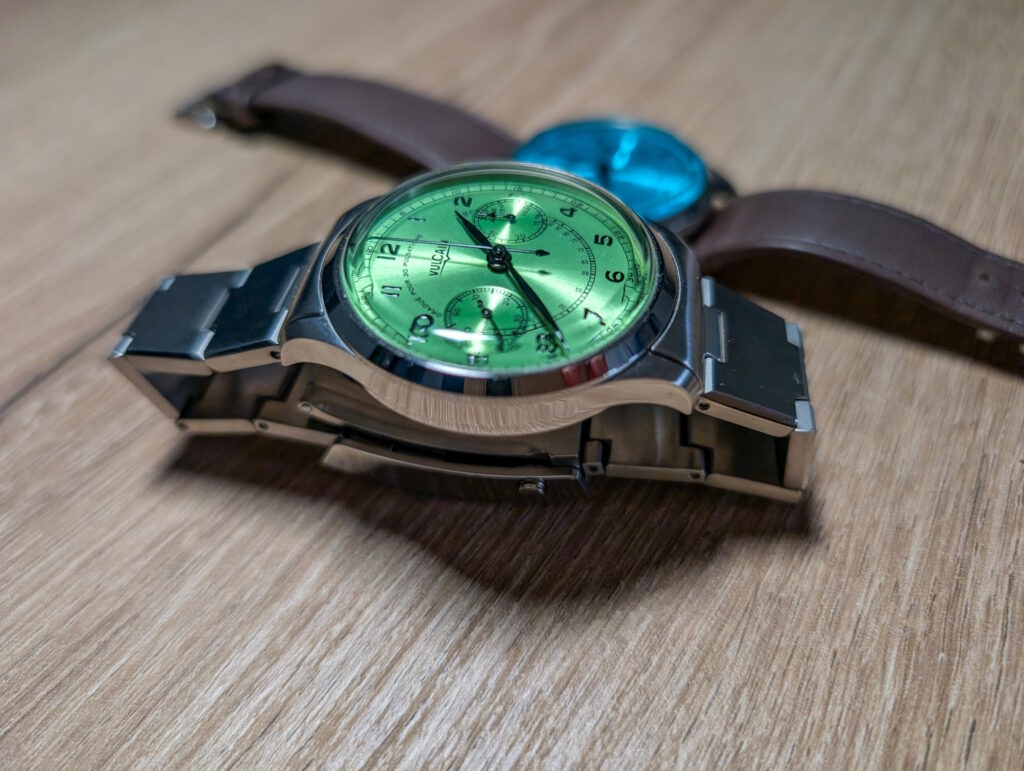 Vulcain Monopusher Heritage vert et turquoise